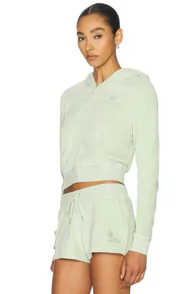 Sporty & Rich x Juicy Couture Script Velour Zip Hoodie | Thumbnail 2 Sporty & Rich x Juicy Couture Script Velour Zip Hoodie | Thumbnail 2