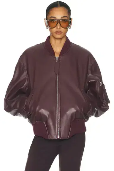 The Attico Leather Bomber Jacket | Thumbnail 1