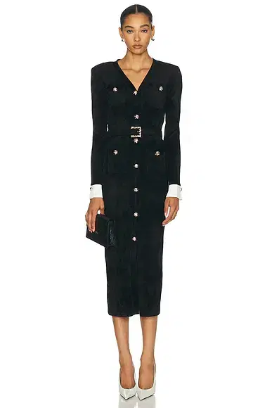 self-portrait Chenille Knit Midi Dress