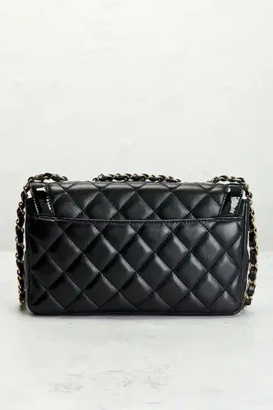 chanel Chanel Lambskin Patent Calfskin Small Hold The Line Flap Bag | Thumbnail 3