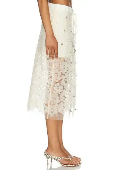 SIEDRÉS Siam Sheer Floral Applique Midi Skirt | Thumbnail 3 SIEDRÉS Siam Sheer Floral Applique Midi Skirt | Thumbnail 3