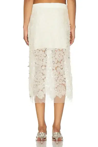 SIEDRÉS Siam Sheer Floral Applique Midi Skirt | Thumbnail 4 SIEDRÉS Siam Sheer Floral Applique Midi Skirt | Thumbnail 4