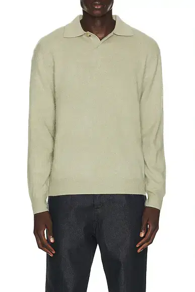LE 17 SEPTEMBRE Brushed Cashmere Blend Polo Sweater