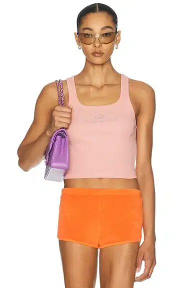 Sporty & Rich x Juicy Couture Crown Ribbed Tank Top | Thumbnail 1 Sporty & Rich x Juicy Couture Crown Ribbed Tank Top | Thumbnail 1