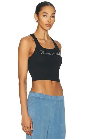 Sporty & Rich Signature Logo Krystal Tank Top | Thumbnail 2 Sporty & Rich Signature Logo Krystal Tank Top | Thumbnail 2
