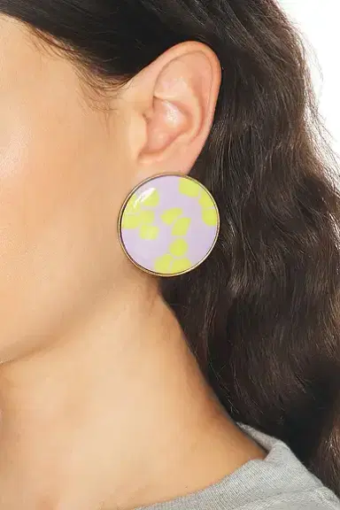 Dries Van Noten Handmade Artisanal Glass Disc Earrings | Thumbnail 2