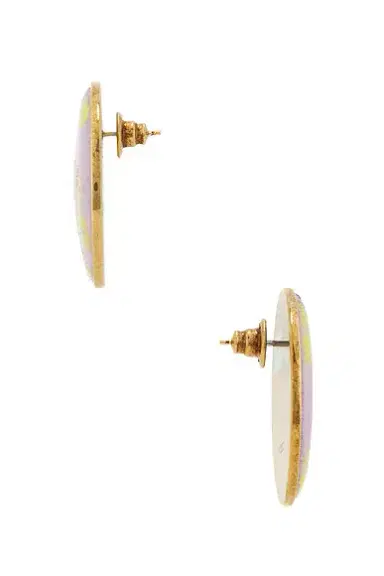 Dries Van Noten Handmade Artisanal Glass Disc Earrings | Thumbnail 3