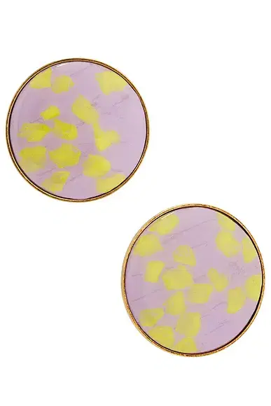 Dries Van Noten Handmade Artisanal Glass Disc Earrings