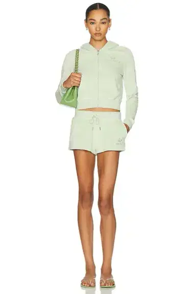 Sporty & Rich x Juicy Couture Script Velour Short | Thumbnail 5