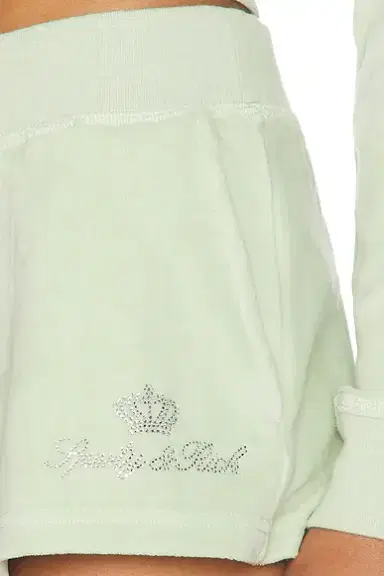 Sporty & Rich x Juicy Couture Script Velour Short | Thumbnail 6