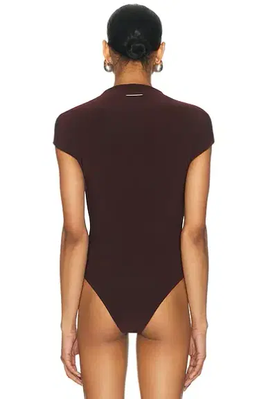 Grace Ling Logo Tag Semi Mock Neck Top Bodysuit | Thumbnail 4