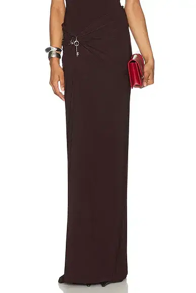 Grace Ling Relic Charms Draped Maxi Skirt