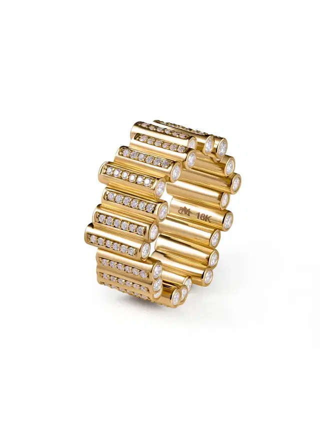 GuitaM Diamond Cylinder Ring