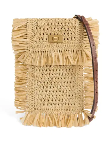 Anya Hindmarch Raffia Crossbody Phone Pouch | Thumbnail 1 Anya Hindmarch Raffia Crossbody Phone Pouch | Thumbnail 1