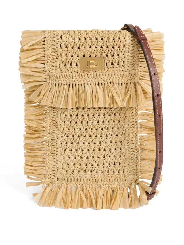 Anya Hindmarch Raffia Crossbody Phone Pouch