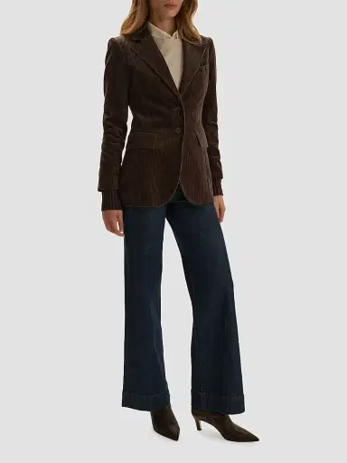 Favorite Daughter Women's The Cord City Cotton Corduroy Blazer - Espresso | Thumbnail 2
