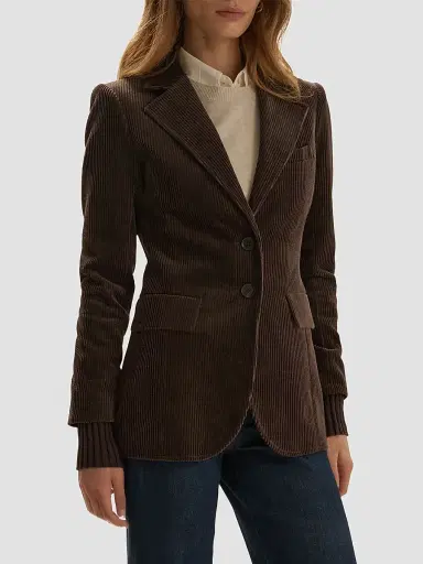 Favorite Daughter Women's The Cord City Cotton Corduroy Blazer - Espresso | Thumbnail 4