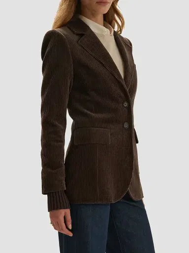 Favorite Daughter Women's The Cord City Cotton Corduroy Blazer - Espresso | Thumbnail 5