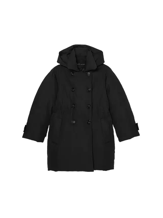 Women's Puffer Hooded Peacoat - Black