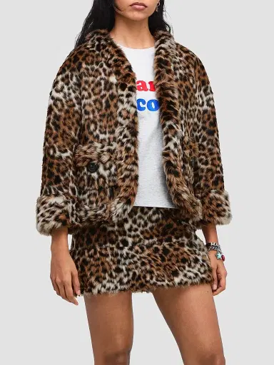 Marc Jacobs Women's Faux Fur Leopard Print Jacket - Brown Multi | Thumbnail 2