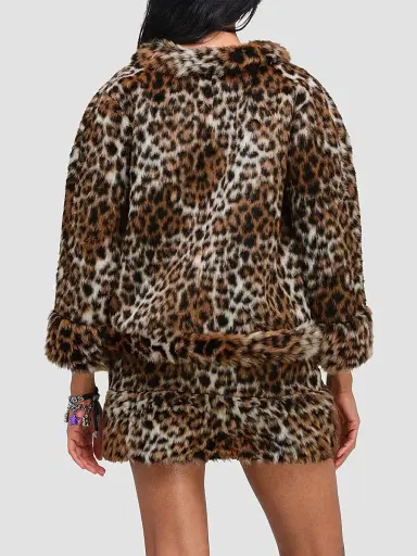 Marc Jacobs Women's Faux Fur Leopard Print Jacket - Brown Multi | Thumbnail 3