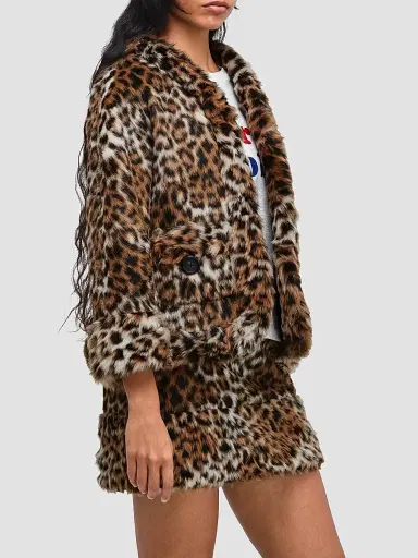 Marc Jacobs Women's Faux Fur Leopard Print Jacket - Brown Multi | Thumbnail 4