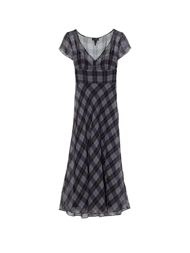Marc Jacobs Women's Plaid Chiffon Midi Dress - Purple Multi