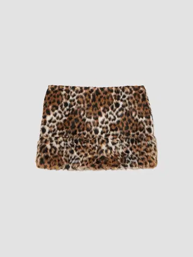 Marc Jacobs Women's Faux Fur Leopard Mini Skirt - Brown Multi - Size 0 | Thumbnail 3 Marc Jacobs Women's Faux Fur Leopard Mini Skirt - Brown Multi - Size 0 | Thumbnail 3