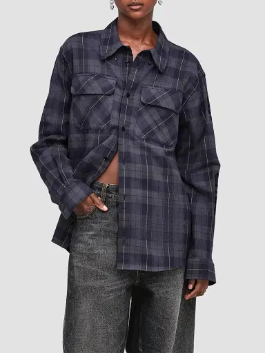Marc Jacobs Women's Plaid Flannel Shirt - Purple Multi - Size XS | Thumbnail 4 Marc Jacobs Women's Plaid Flannel Shirt - Purple Multi - Size XS | Thumbnail 4