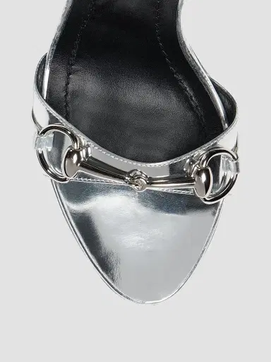 Gucci Women's Donna 105MM Horsebit Platform Sandals - Silver - Size 7 | Thumbnail 4