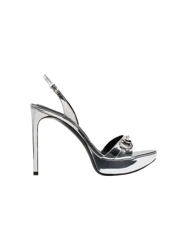 Gucci Women's Donna 105MM Horsebit Platform Sandals - Silver - Size 7 | Thumbnail 1