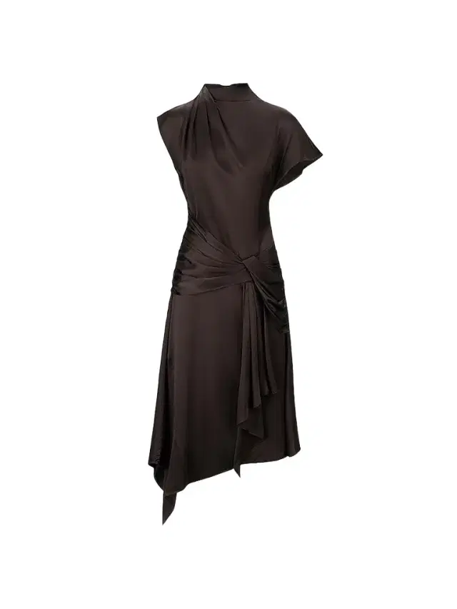Staud Women's Davina Front-Knot Asymmetric Satin Midi Dress