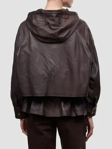 Staud Women's Gondola Hooded Leather Jacket | Thumbnail 3