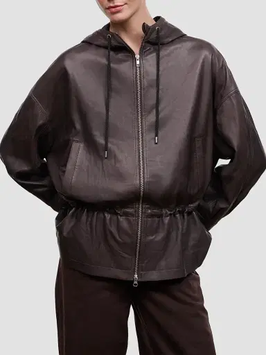 Staud Women's Gondola Hooded Leather Jacket | Thumbnail 4