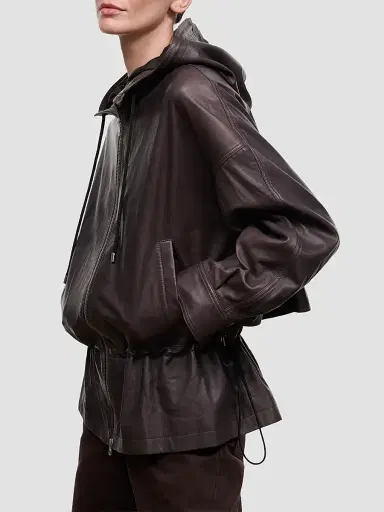 Staud Women's Gondola Hooded Leather Jacket | Thumbnail 5