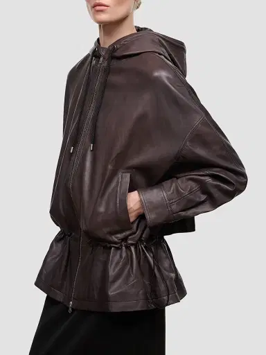 Staud Women's Gondola Hooded Leather Jacket | Thumbnail 8