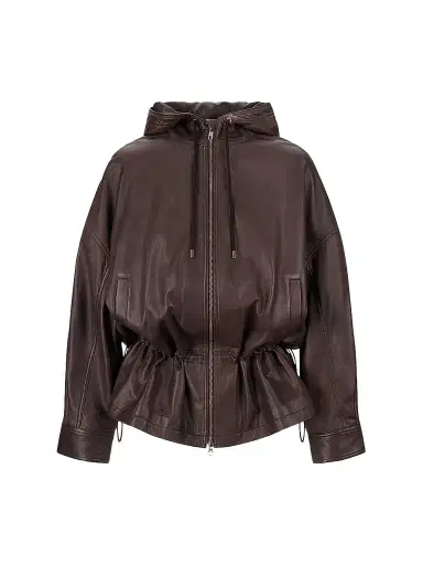 Staud Women's Gondola Hooded Leather Jacket | Thumbnail 1