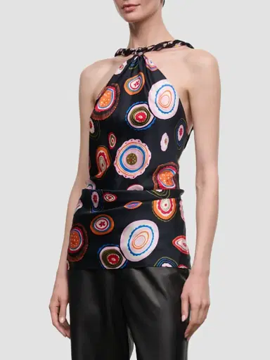 Staud Women's Charli Printed Stretch-Silk Top | Thumbnail 4 Staud Women's Charli Printed Stretch-Silk Top | Thumbnail 4
