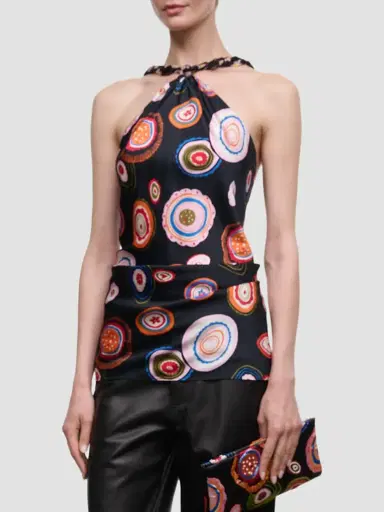 Staud Women's Charli Printed Stretch-Silk Top | Thumbnail 5 Staud Women's Charli Printed Stretch-Silk Top | Thumbnail 5