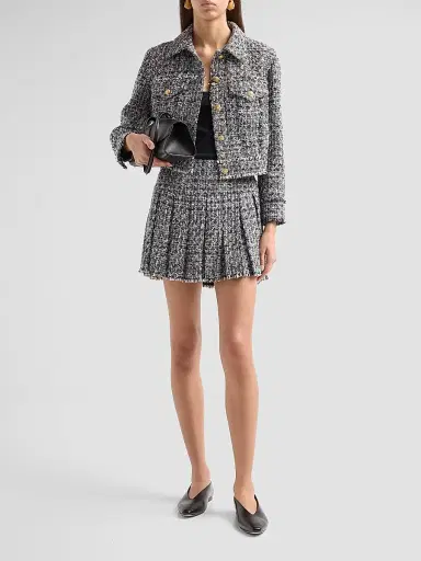 Alice + Olivia Women's Carter Stitch Pleat Mini Skirt | Thumbnail 2 Alice + Olivia Women's Carter Stitch Pleat Mini Skirt | Thumbnail 2