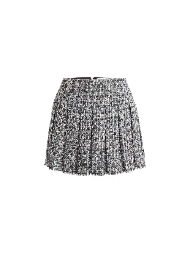 Alice + Olivia Women's Carter Stitch Pleat Mini Skirt - Black Off White