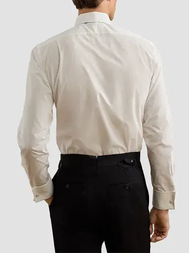Ralph Lauren Purple Label Men's Sea Island Cotton Poplin Tuxedo Shirt - White | Thumbnail 3