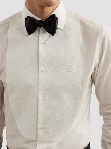 Ralph Lauren Purple Label Men's Sea Island Cotton Poplin Tuxedo Shirt - White | Thumbnail 4