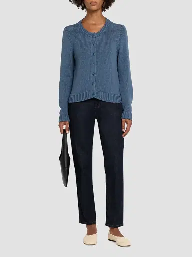 Eileen Fisher Women's Cotton Jersey Cardigan - Blue | Thumbnail 2