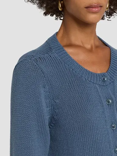 Eileen Fisher Women's Cotton Jersey Cardigan - Blue | Thumbnail 5