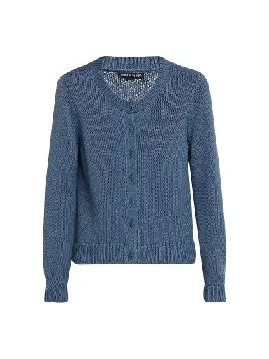 Eileen Fisher Women's Cotton Jersey Cardigan - Blue | Thumbnail 1