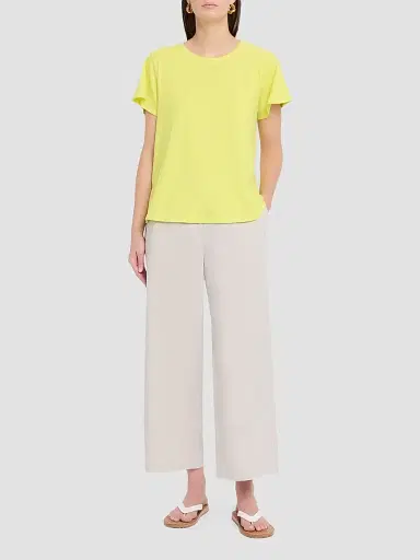Eileen Fisher Women's Slubby Jersey Cotton T-Shirt - Yellow | Thumbnail 2