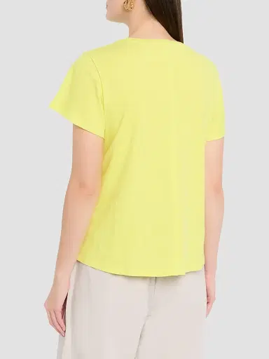 Eileen Fisher Women's Slubby Jersey Cotton T-Shirt - Yellow | Thumbnail 3