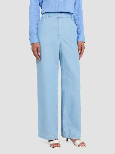 Eileen Fisher Women's Denim Full-Length Trousers | Thumbnail 4 Eileen Fisher Women's Denim Full-Length Trousers | Thumbnail 4