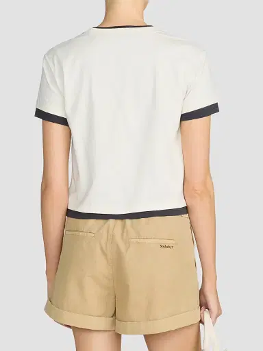 Frame Women's x Sotheby's Layered Cotton T-Shirt - Cream Multi | Thumbnail 3 Frame Women's x Sotheby's Layered Cotton T-Shirt - Cream Multi | Thumbnail 3